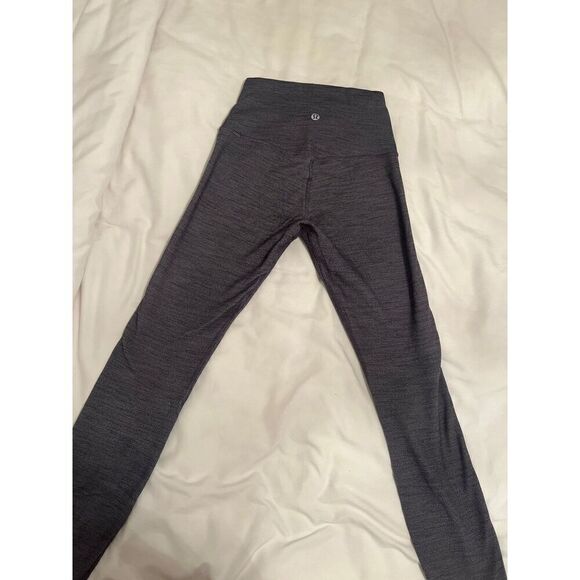 LULULEMON ALIGN PANT II 25" Mini Heathered Herringbone Heathered Grey Size 2 - Picture 2 of 5
